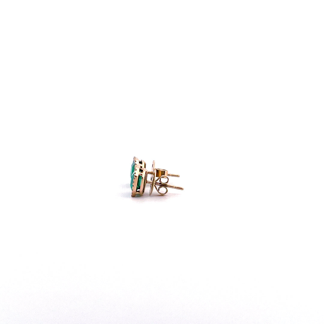 Aretes de esmeralda cuadrada con jacket de diamantes