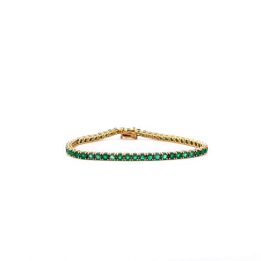 Brazalete de esmeraldas con oro amarillo
