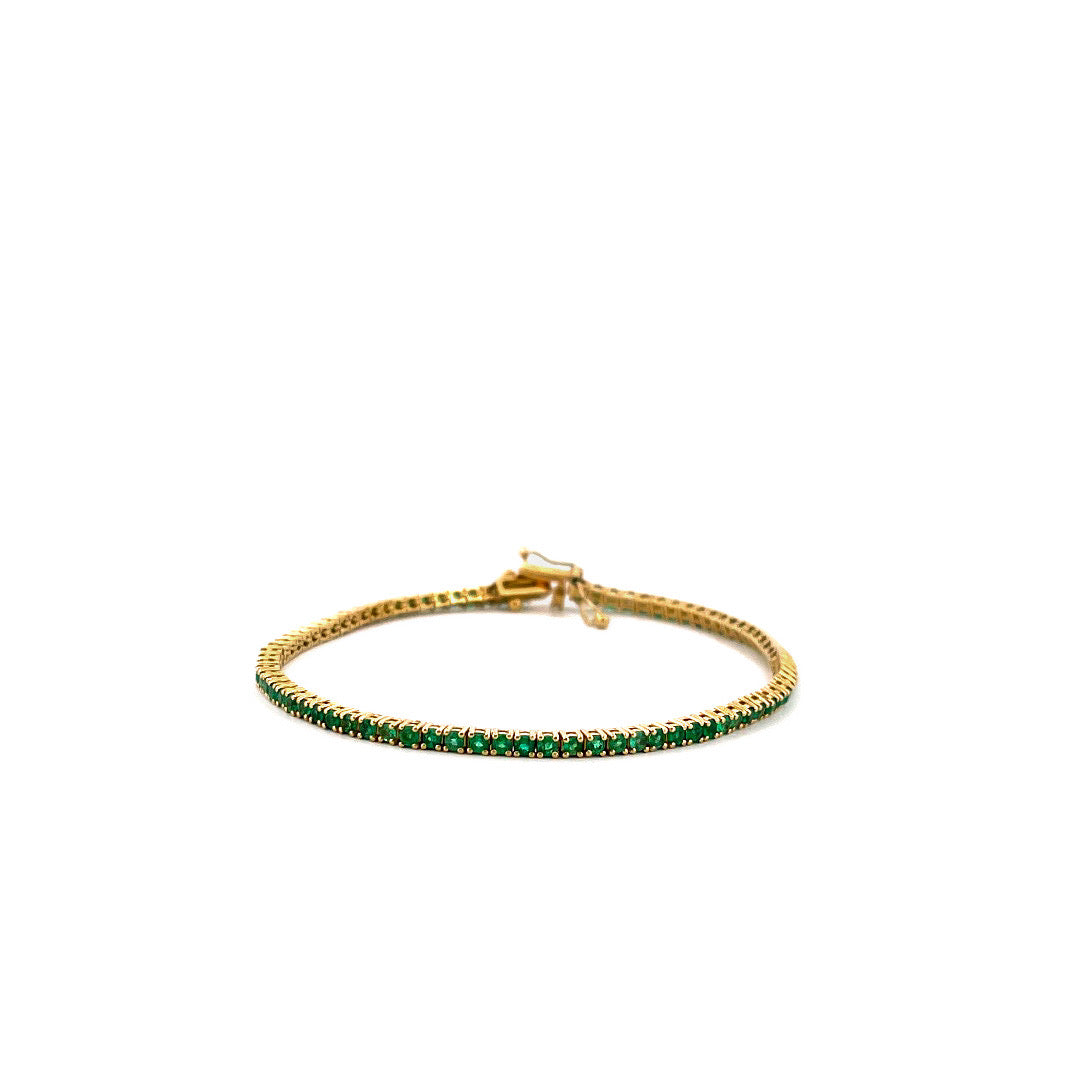 Brazalete de esmeraldas con oro amarillo